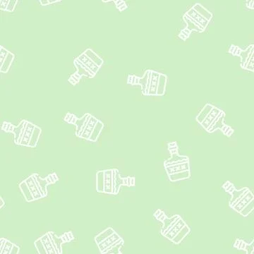 Alcoholic drink bottle line vector seamless pattern Illustrazione stock