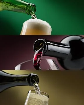 Alcoholic drinks banners set Stock Photos