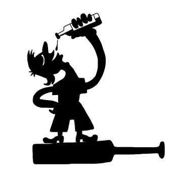 Alcoholic drinks from bottle Illustrazione stock