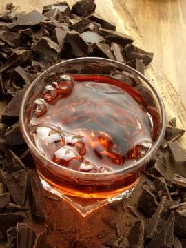 Alcoholic drinks with chocolate Stock Photos