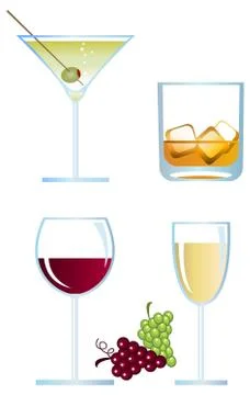 Alcoholic drinks Stock Illustration