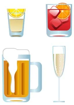 Alcoholic drinks Stock Illustration