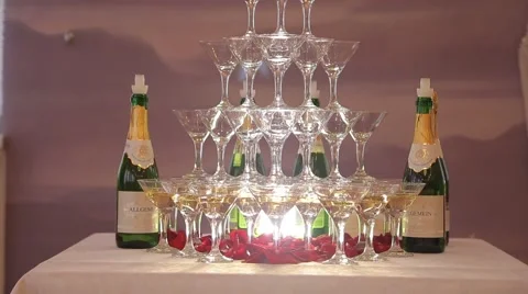 Alcoholic Drinks At The Presentation Stock Footage 66259007