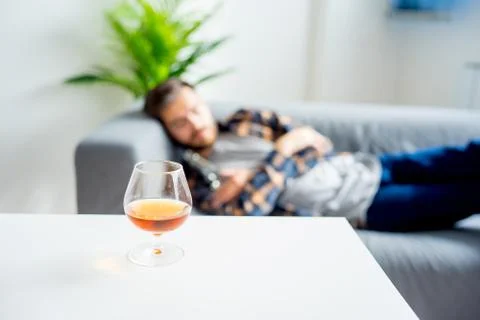 Alcoholic drunkard man Stock Photos