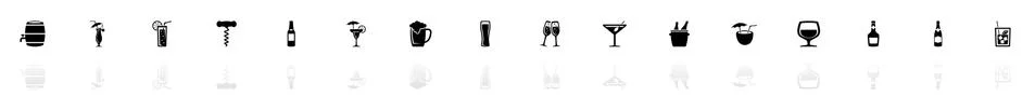 Alcoholic - Flat Vector Icons Stock Illustration