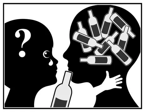 Alcoholic Mother Stock Illustration