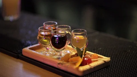 Alcoholic shots Stock Footage 103307583