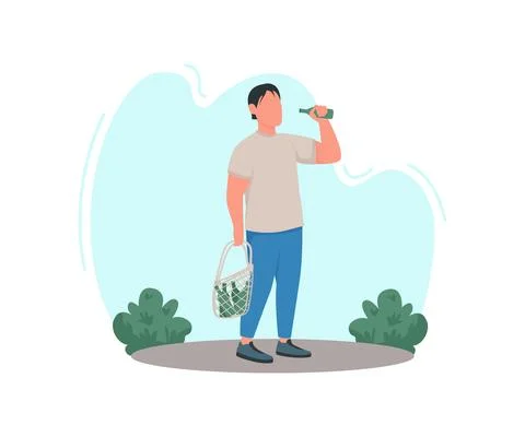 Alcoholism 2D vector web banner, poster Stock Illustration
