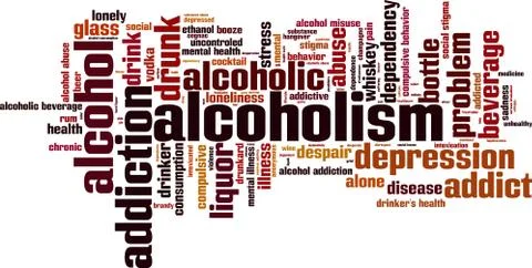 Alcoholism word cloud Stock Illustration