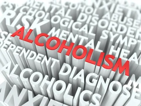 Alcoholism. The Wordcloud Concept. Stock Illustration