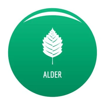 Alder leaf icon green Stock Illustration