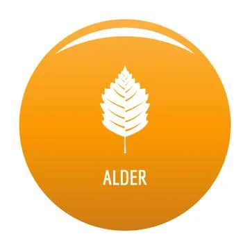 Alder leaf icon orange Stock Illustration