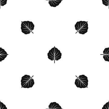 Alder leaf pattern seamless black Stock Illustration