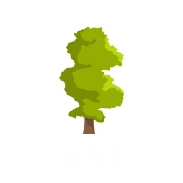 Alder tree icon, flat style Stock Illustration