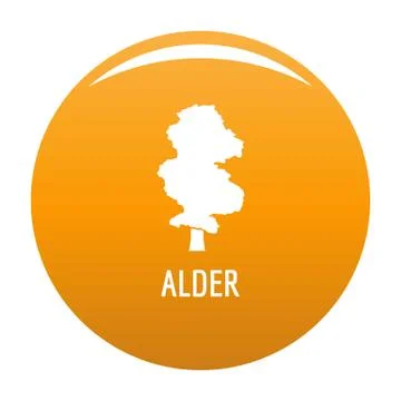 Alder tree icon orange Stock Illustration
