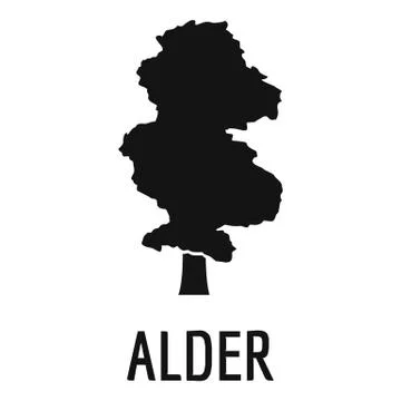 Alder tree icon, simple black style Stock Illustration
