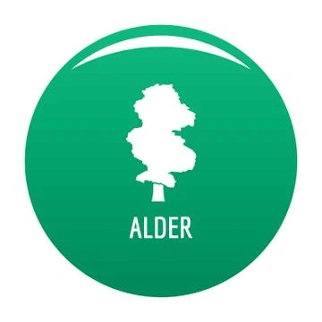 Alder tree icon vector green Stock Illustration