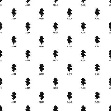 Alder tree pattern seamless Stock Illustration