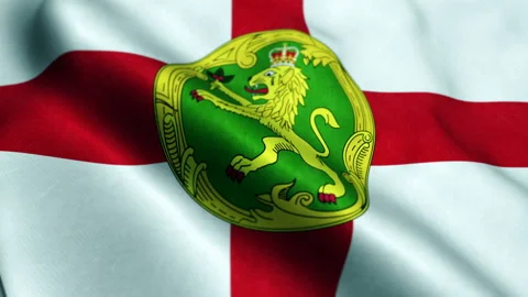 Alderney Flag Looping Video stock 206144849