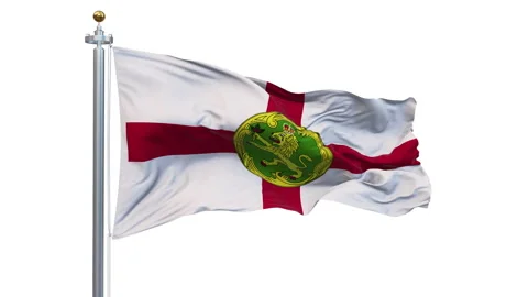 The Alderney flag is waving. Stock-Footage 301682866