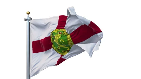 The Alderney flag is waving. Stock-Footage 301682874
