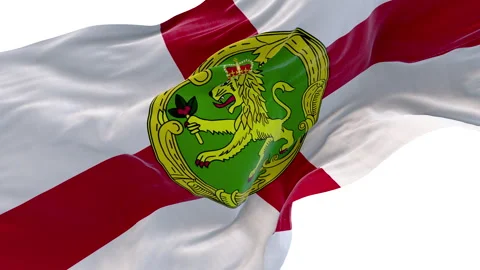 The Alderney flag is waving. Stock Footage 301682881