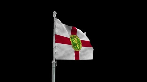 Alderney Flag Waving in Loop and Textured 3d Rendered Background - Video stock 282888584