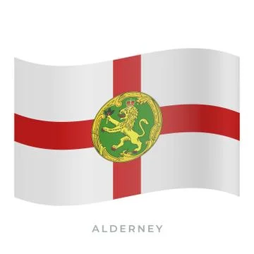 Alderney waving flag vector icon. Vector illustration isolated on white. Illustration