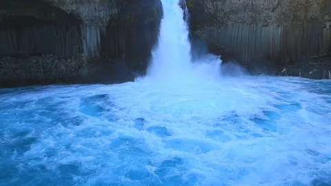 Aldeyjarfoss waterfall Stock Footage 121125318