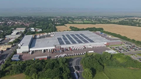 Aldi distribution centre in Neston, Wirral, England Stock-Footage 317099632