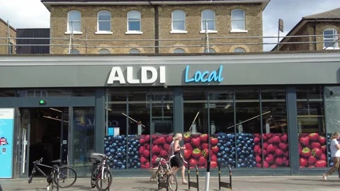 Aldi Local, Balham UK Stock Footage 221465826