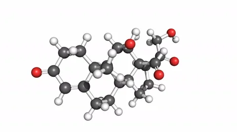 Aldosterone hormone, rotating molecular model Stock Footage 65990645