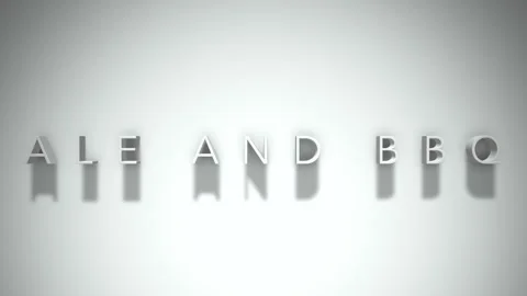Ale and bbq 3D title animation with shadows on a white background Stock Footage 297096715