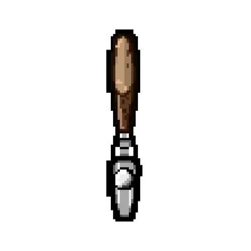 Ale beer tap handle pixel art vector illustration Stock Illustration