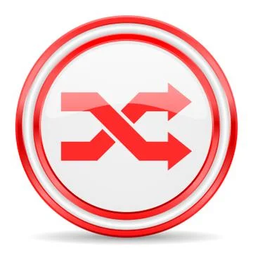 Aleatory red white glossy web icon Stock Illustration