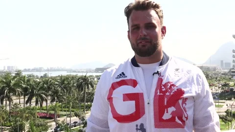 Aled Davies wins second Paralympic gold - INT Stock Footage 148696931