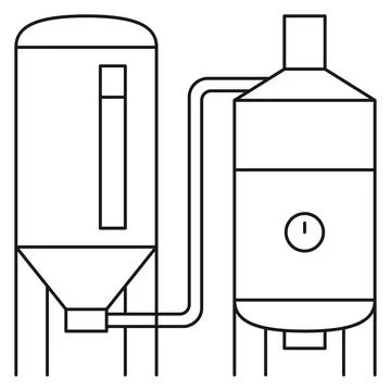 Alembic still icon. Distillery process. Beverage production Stock Illustration