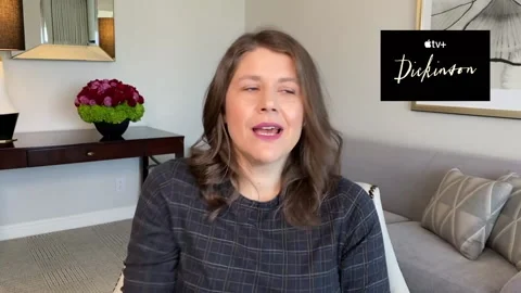 Alena Smith is interviewed for season two of 'Dickinson' - 2020 Video stock 154381797