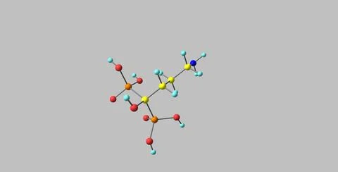 Alendronate sodium molecular structure isolated on grey Stock Illustration