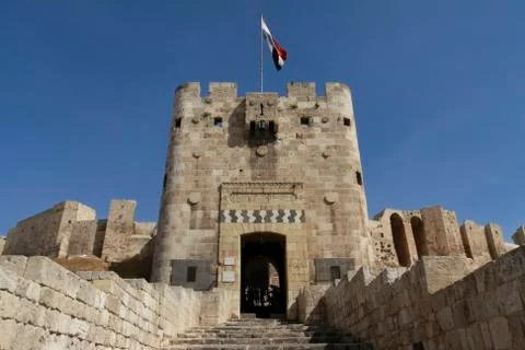 Aleppo Citadel Gate Stock Photos
