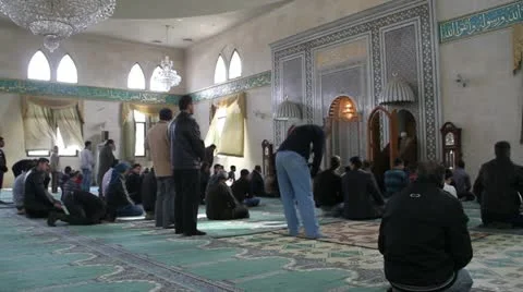 Aleppo Mosque Prayer  Stock Footage 12766530