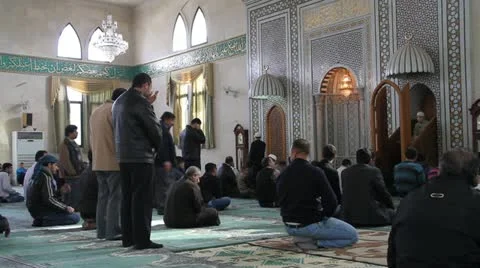 Aleppo Mosque Prayer  Stock Footage 12766576
