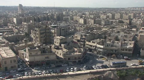 Aleppo old town, total view, Syria.mp4 Stock Footage 61395804
