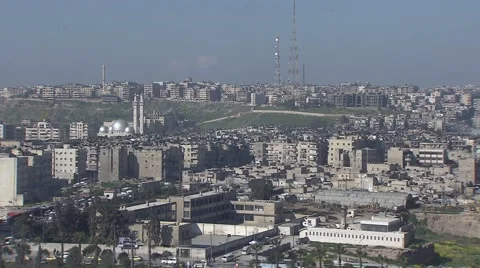 Aleppo total view, Syria.mp4 Stock Footage 61395939