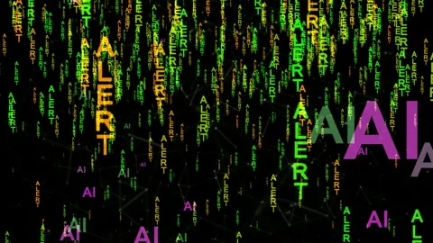 Alert AI computing data code on the web Stock Footage 297012019