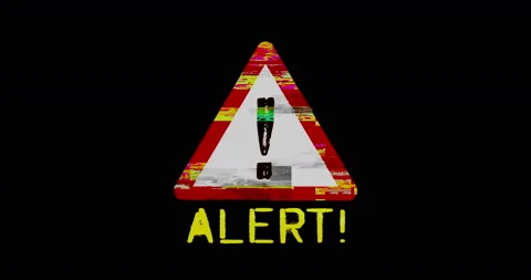Alert and danger warning modern glitch concept animation Stock Footage 196147768