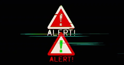 Alert and danger warning modern glitch concept animation Stock Footage 196147867