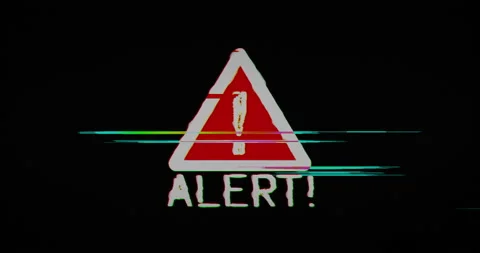 Alert and danger warning modern glitch concept animation Stock Footage 196148563