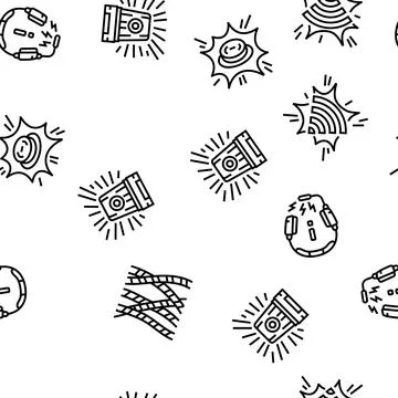 Alert attention signal caution vector seamless pattern イラスト素材