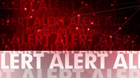 Alert background with red text for serious attention and danger warning Stock Footage 271738355